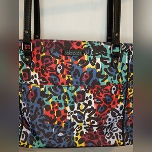 Sakroots Artist Circle Metro Tote Multi-Colored Leopard Style Print NWT